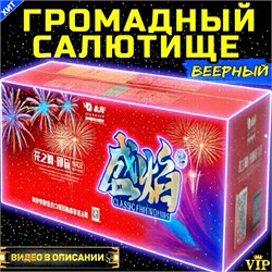 Громадный салютище премиум класса 168 крупнокалиберных залпов, веерный фейерверк Искусство Ким Чен Ына PF168